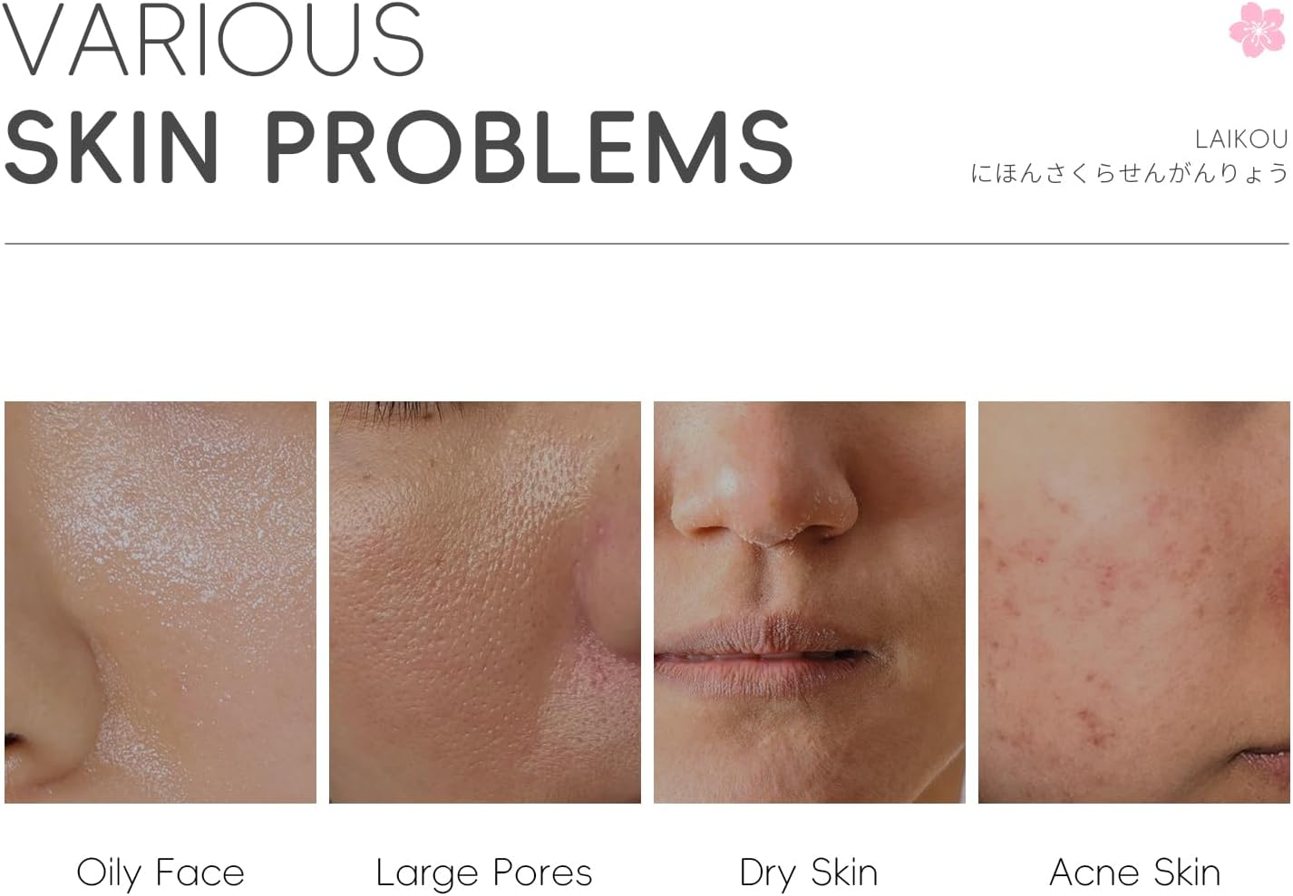 LAIKOU Beauty Gifts for Women, Skincare for Teenage Girls, Sakura Skin Care Set, Facial Skin Care Products - Toner, Cleanser, Face Serum, Cream, 2 Type Facial Mask, Eye & Lip Mask, 24PCS image number 4