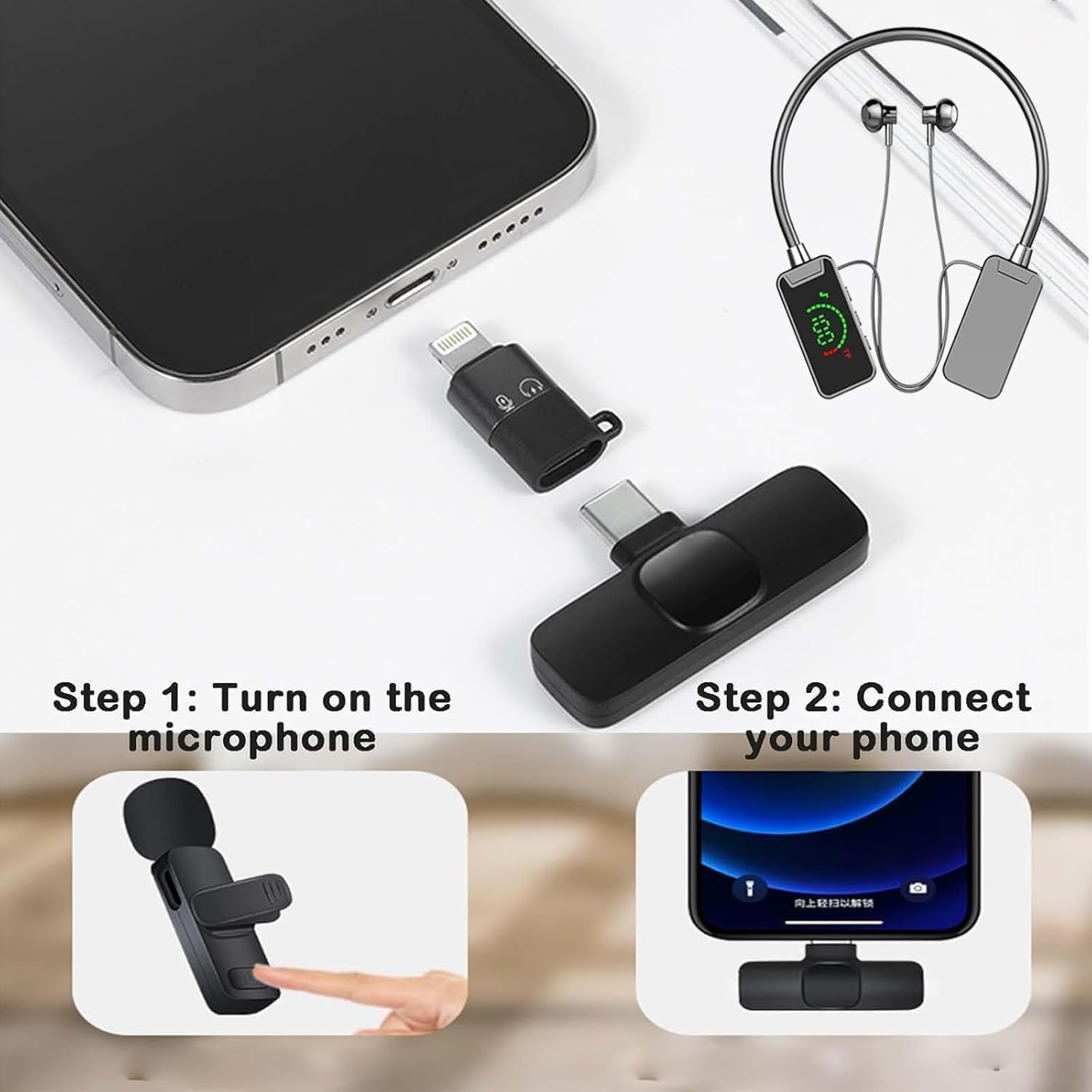 Foihletpath Sports Karaoke Bluetooth Earphones, Wireless Sound Card Live Streaming Earphone, Bluetooth Neck-Hanging Earbud Headset, for Man Woman (C#3) image number 1