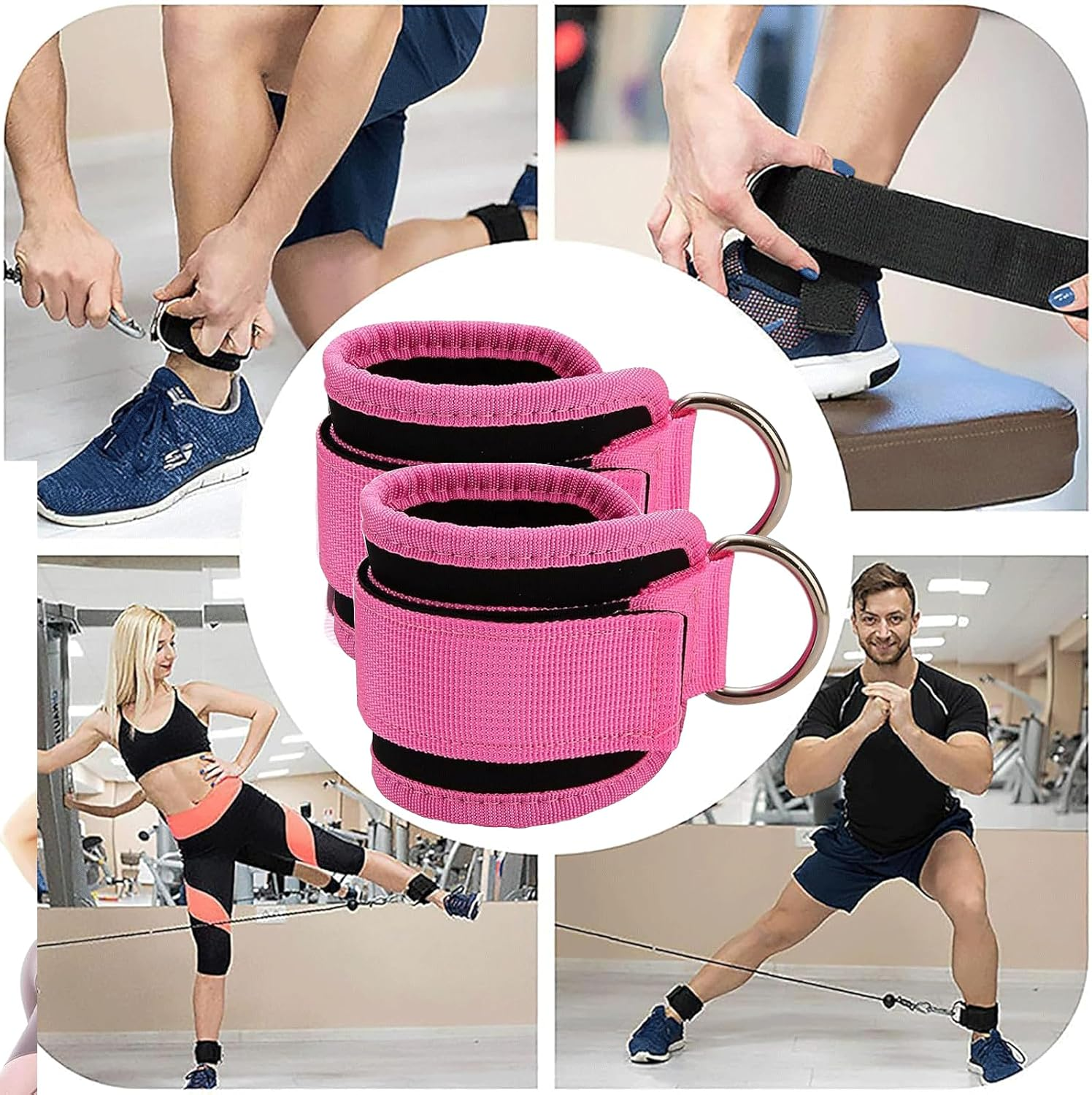 Ankle Straps (Pair) for Cable Machine Kickbacks Resistance Bands, Glute Workouts, Lower Body Exercises Leg Extensions, Curls, and Hip Abductors Exercise for Women and Men image number 4
