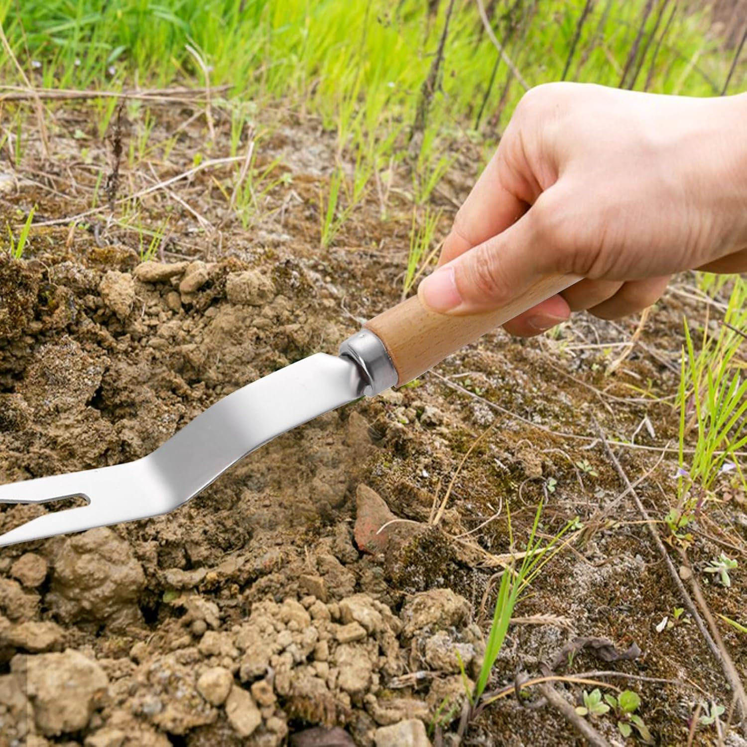 Ocastuted Grass Puller Tool,Gardening Hand Tools | Stainless Steel Gardening Supplies Manual Puller for Landscaping Flower Bed Driveway Vegetable image number 1