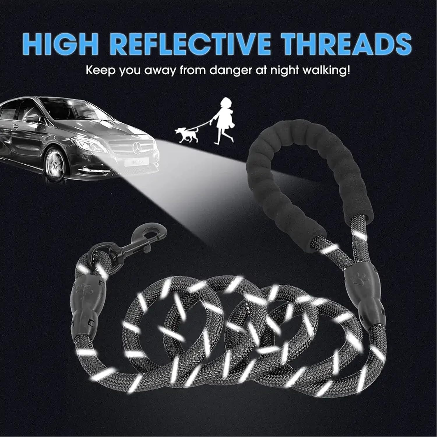 Pet Swift Nylon Dog Leash (Aqua, 3M) - Durable 1.2Cm Thick Lead for Dogs, Medium Dog Collars, Slip Lead, Puppy Harness & Rabbitgoo Leash Compatible - Friendly Dog Harnesses & Walking Accessories image number 3