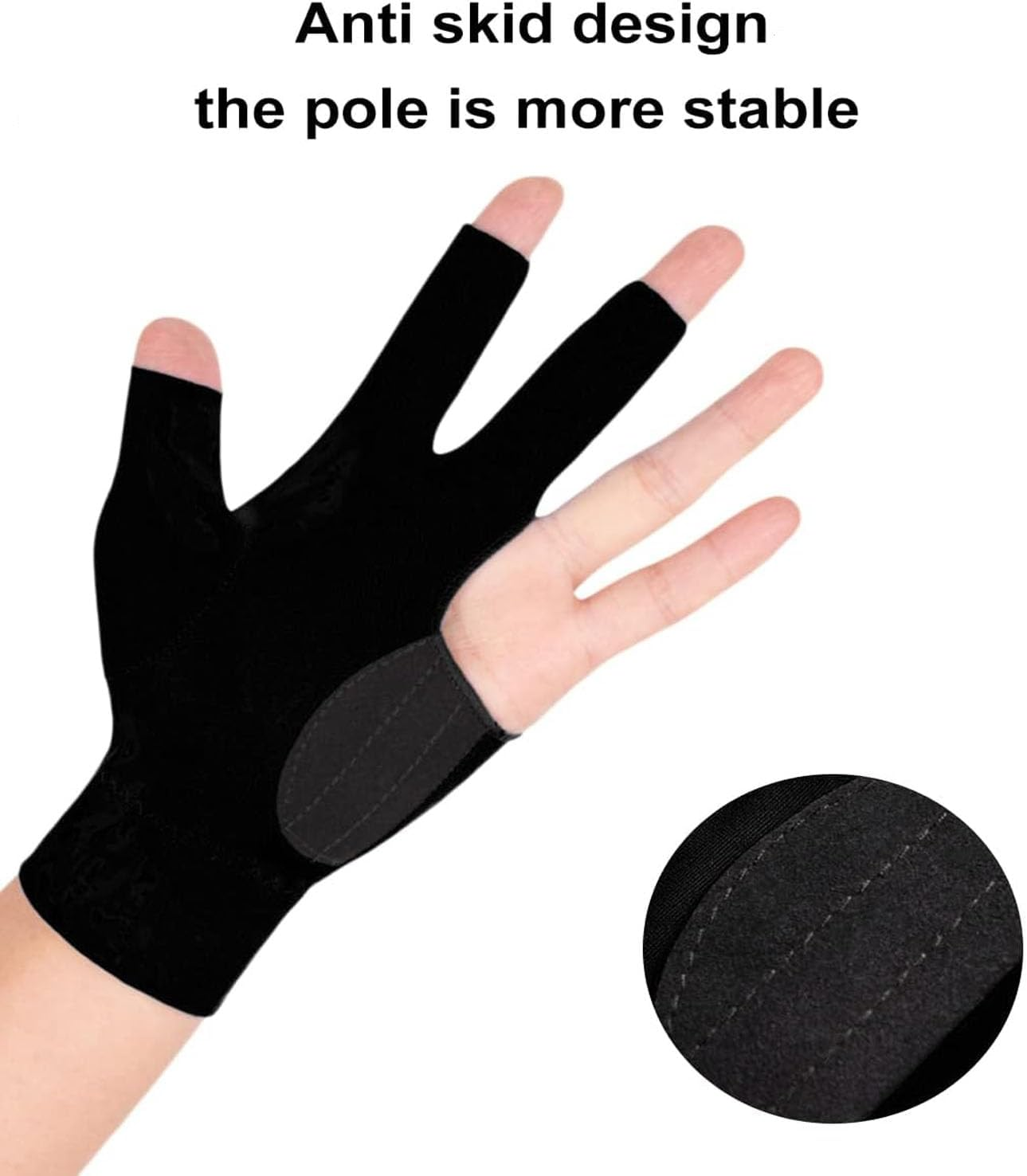 4 Pcs Billiards Gloves,Three Finger Gloves Snooker Gloves,Left Hand Pool Gloves,Non-Slip Breathable Snooker Gloves image number 4