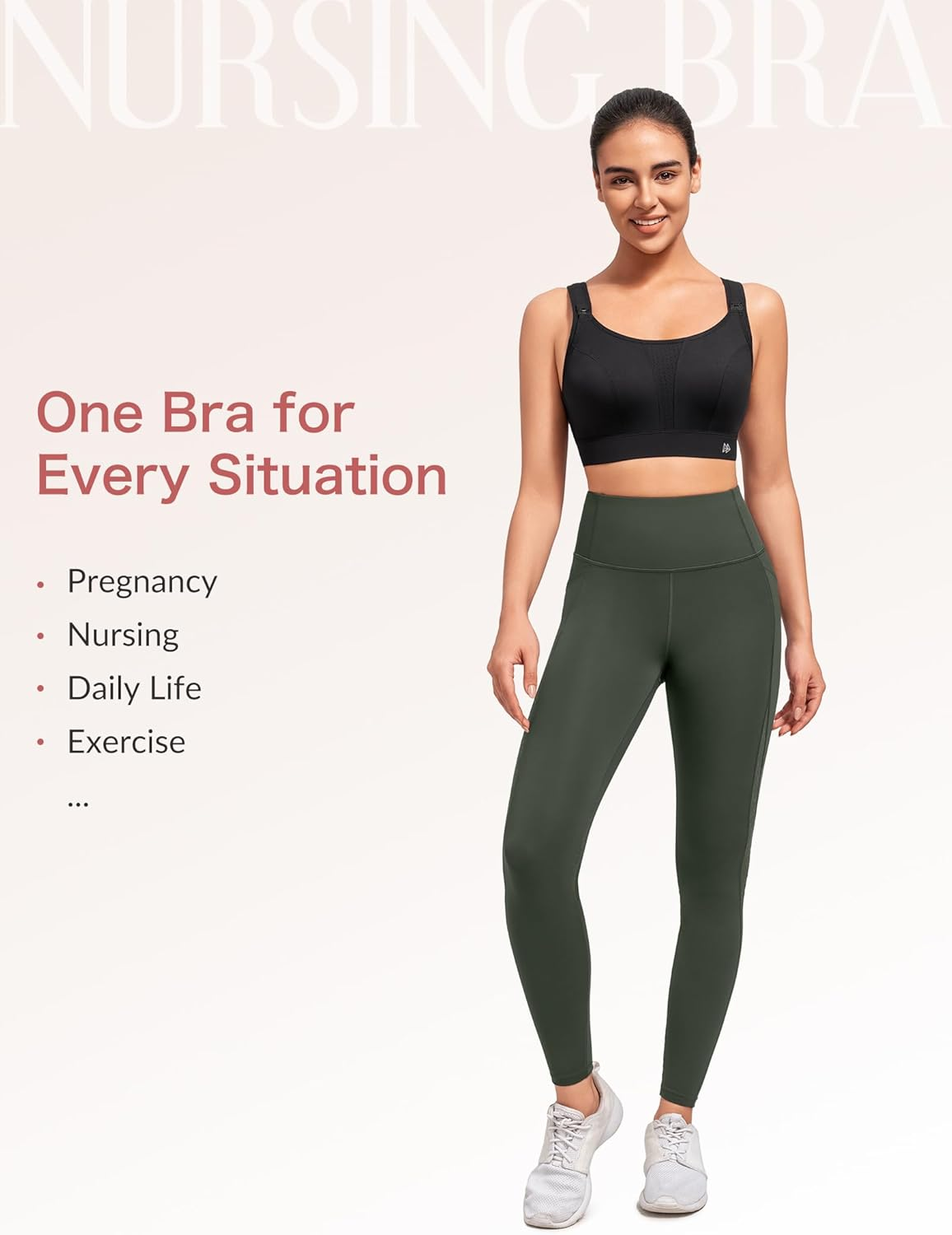 Yvette Nursing Sports Bras for Women Breastfeeding Light Medium Support Sports Bra for Prenancy Maternity Yoga image number 2