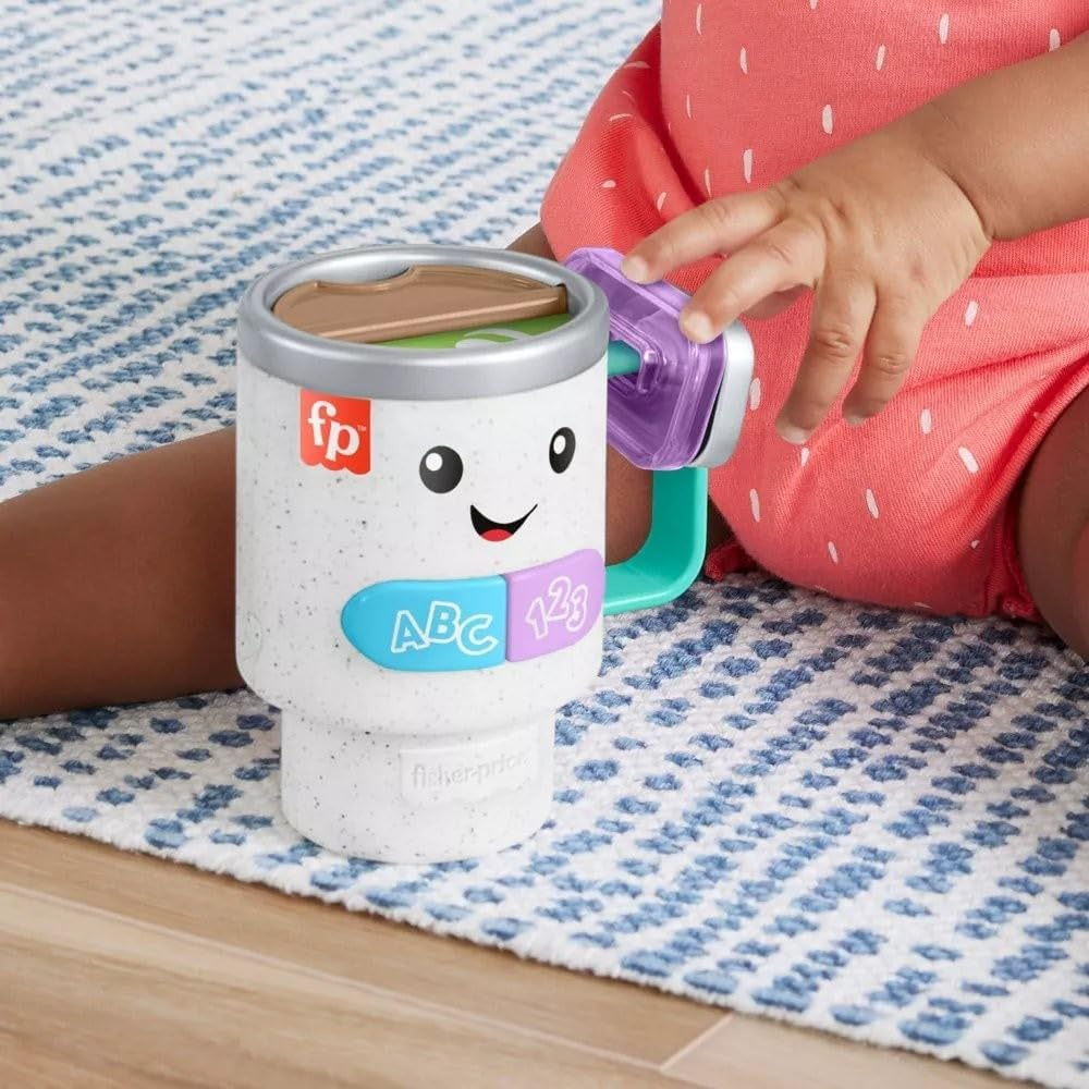 Fisher-Price Baby & Toddler Toy Laugh & Learn Coffee Mug Musical Activity with Lights & Educational Songs for Infants Ages 6+ Months image number 2