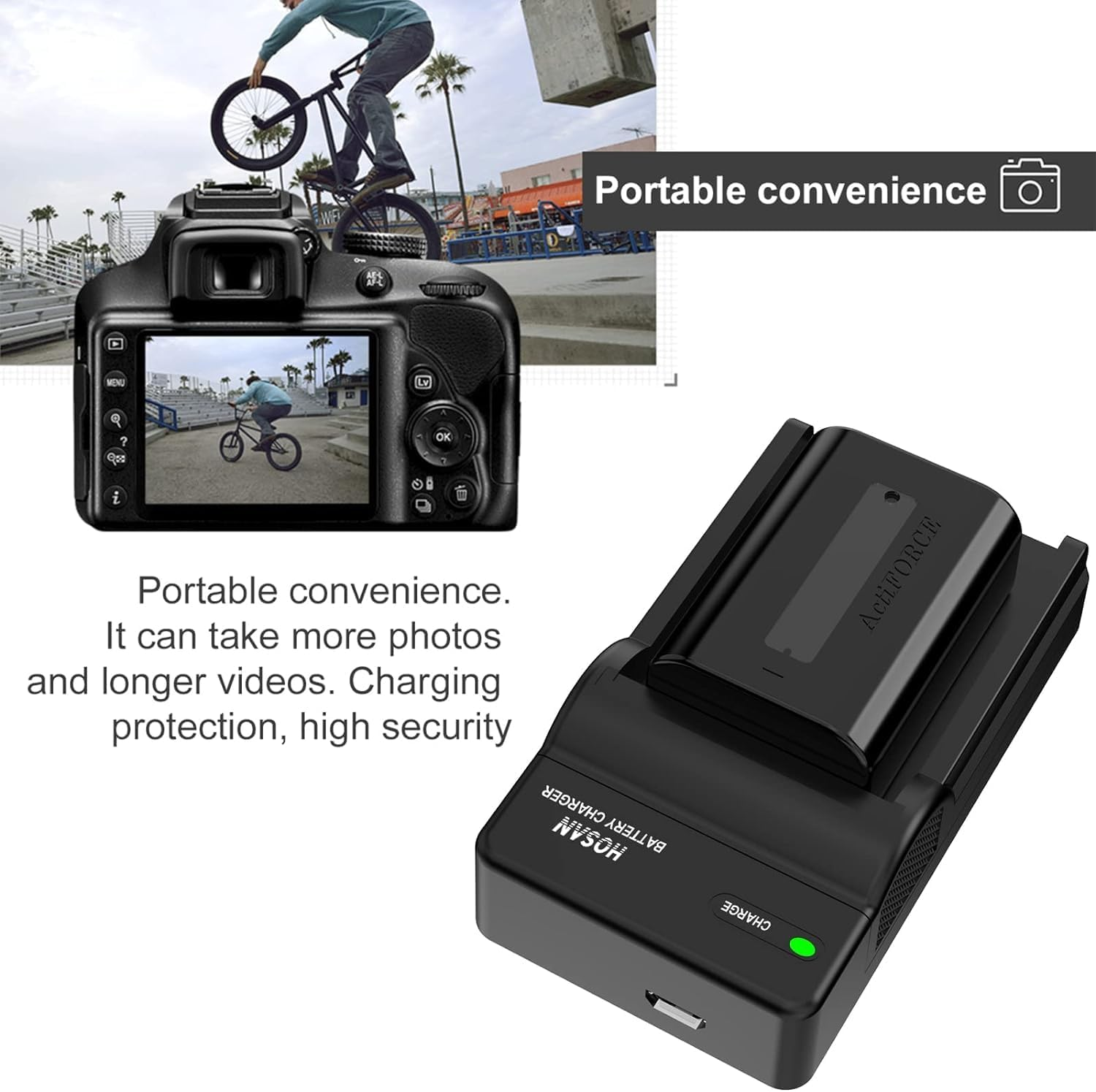 HTYCSCZ NP-FV50 Replacement Battery (2-Pack) and Portable USB Charger Kit for Sony PJ430V, PJ540, PJ580V, PJ650V, PJ710V, PJ760V, PJ790V, PJ810, TD20V, TD30V (7.4V, 1050Mah) image number 5