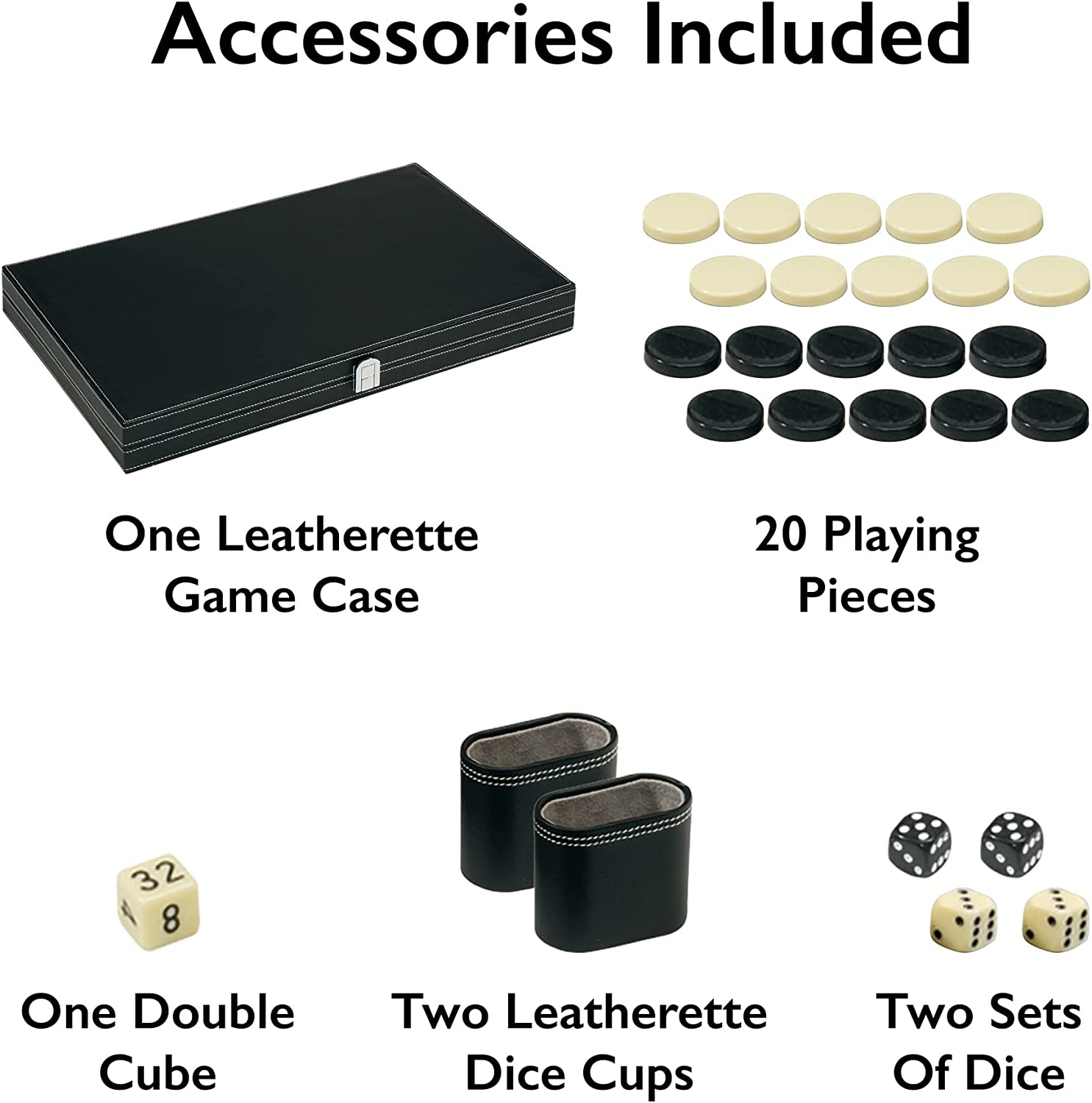 Mainstreet Classics 18-Inch Backgammon Board Game Set image number 4