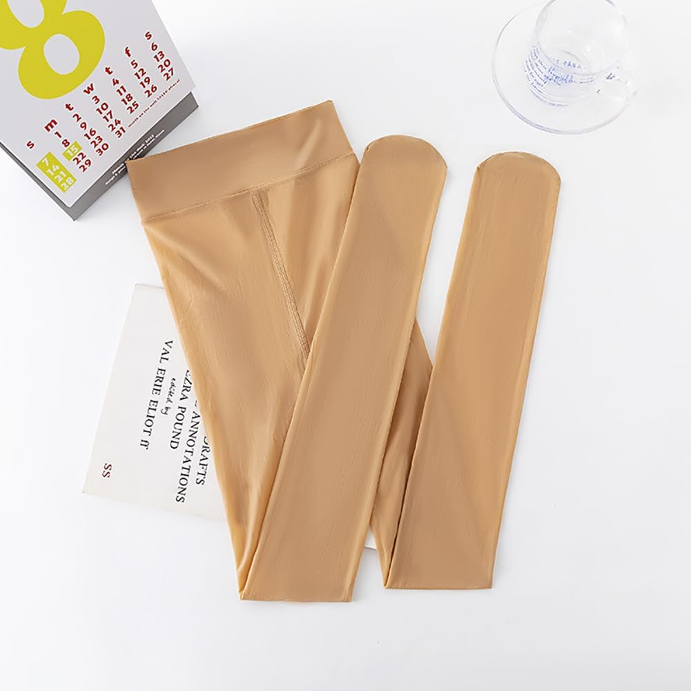 DTWAWA Womens Sexy Shiny Sheer Control Top Footed Tights Silk Stockings, Shimmery High Waist Pantyhose for Spring image number 7