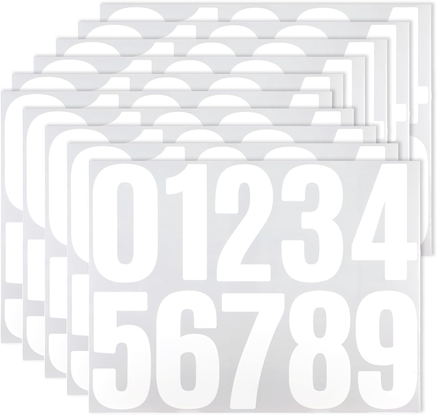 50 PCS White Door Numbers Stick On, 4 Inch Bin Numbers Stickers Self Adhesive, 0-9 Vinyl Number for Mailbox Door Garbage Bins Address Car image number 6