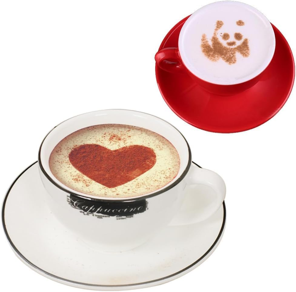 Stainless Steel Powder Shakers, Mesh Shaker Powder Cans for Coffee Cocoa Cinnamon Powder with Lid, with 16 Pcs Printing Molds Stencils image number 3