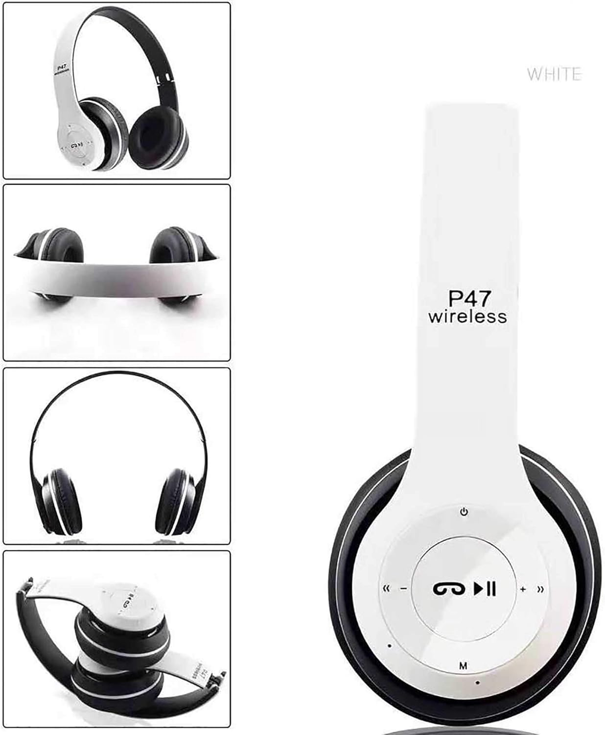 ELLENNE Headphones Bluetooth 4.1 Wireless / 3.5 Mm Headphone - Colour White - Item Number 47 image number 2