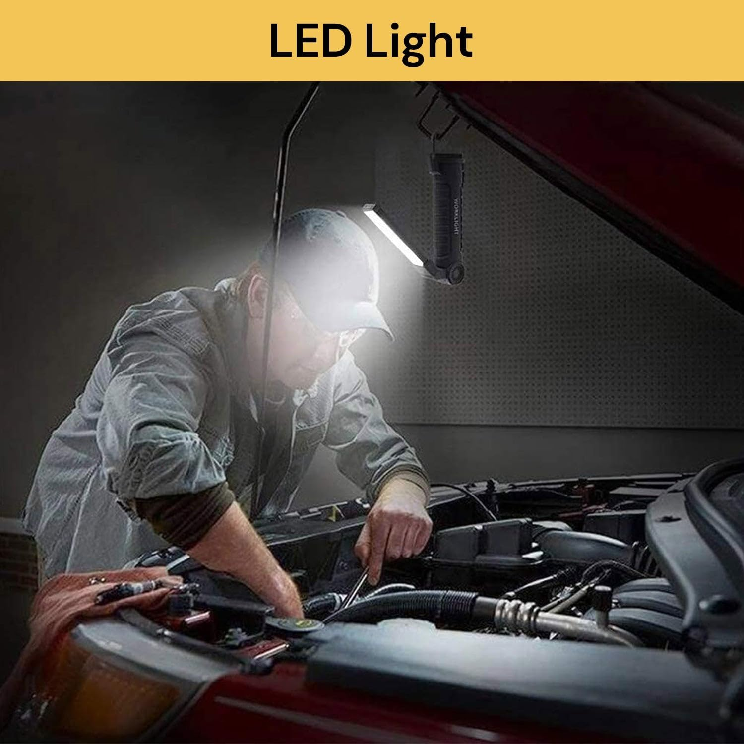 Spendeal LED Work Light Rechargeable, Magnetic Torch with 5 Modes, 360&deg; Rotating Foldable Design, Portable Flashlight for Car Repair, Camping, Outdoor, Garage, Home Use, Drop-Resistant Lamp (Small) image number 6