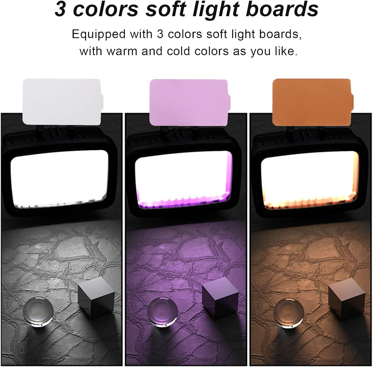 Underwater Lights Diving Light, 40 M Waterproof LED Diving Fill Light, 5500-6000 K Professional SLR Camera Fill Light with 3 Colours Soft Light Panels image number 6