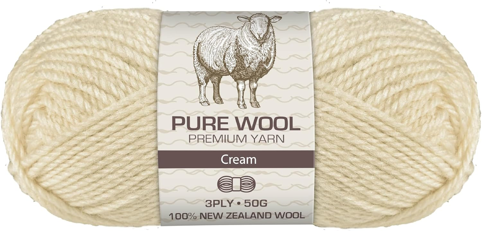 3-Ply Pure Wool 50 G, Cream image number 2