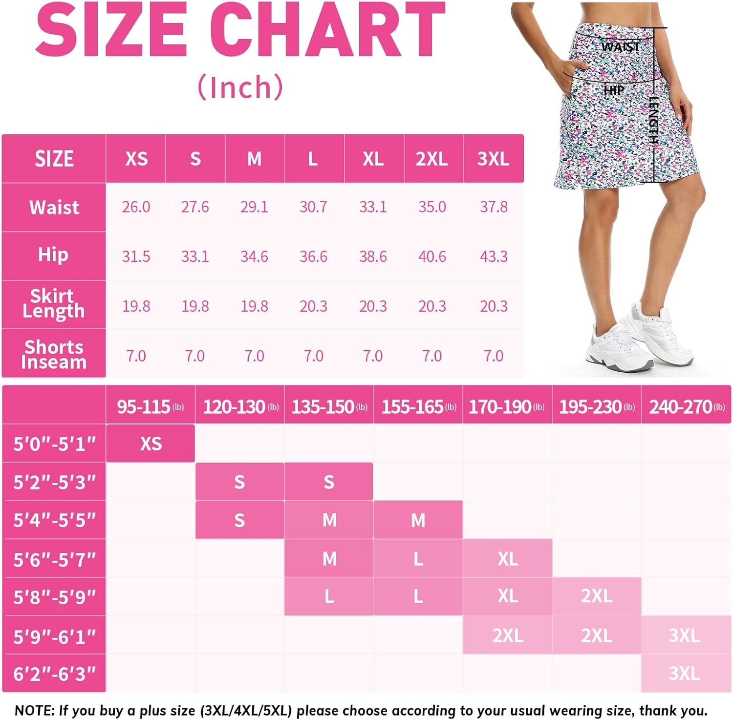 M MOTEEPI Modest Knee Length Skorts Skirts for Women Tennis Athletic Golf Skort with Pockets UV Protection High Waist image number 6