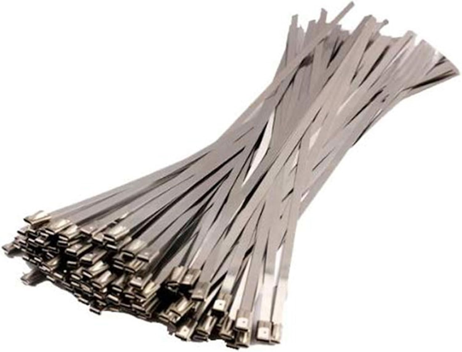 100Pcs Stainless Steel Self Locking Cable Zip Ties Wrap Tie 4.6Mm SS 304 (100Pcs - 200Mm SS Cable)
