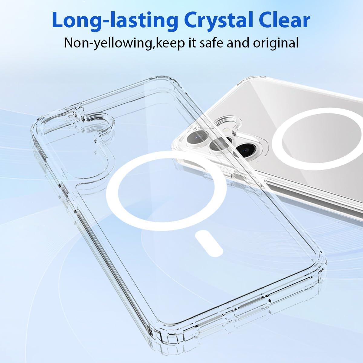 T Tersely Clear Case for Samsung Galaxy S25 FE 5G 2025, Magnetic Cover Compatible with Magsafe, Hard Back Slim Shockproof Bumper, Support Wireless Charging image number 6