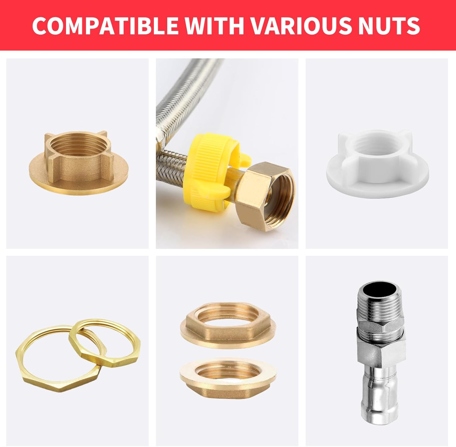 Eukyplace Plumbing Tools 8-In-1, Multifunctional Faucet and Sink Installer Pipe Wrench, Professional Plumbing Wrench for Bathroom & Kitchen, Compatible with Spanners & Wrenches (Red) image number 6