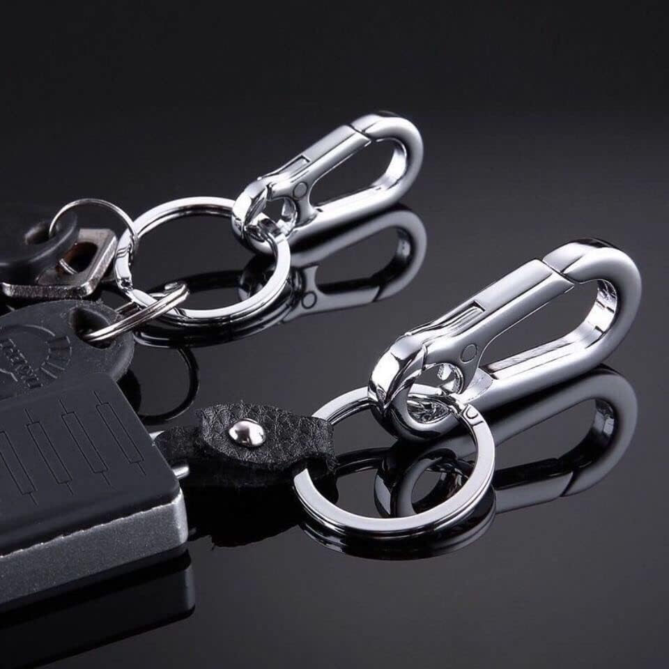 4Pcs Keychain Clip Key Ring, Metal Carabiner Clips Keyring Keychains Chain Holder Organizer for Car and Keys Finder for Men and Women, Silver, Silver image number 3