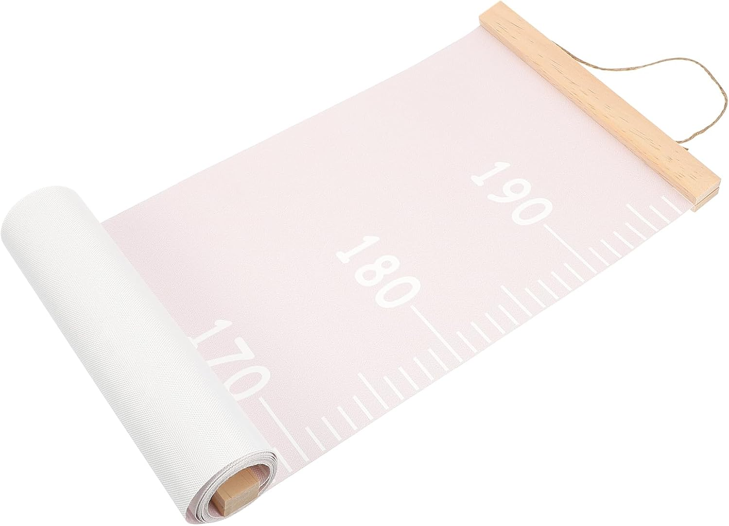 Kisangel Kids Growth Height Chart Canvas Wall Height Ruler Measurement Roll up Nursery Hanging Ruler Handing Ruler Playroom Kids Cloth Cartoon ,Pink