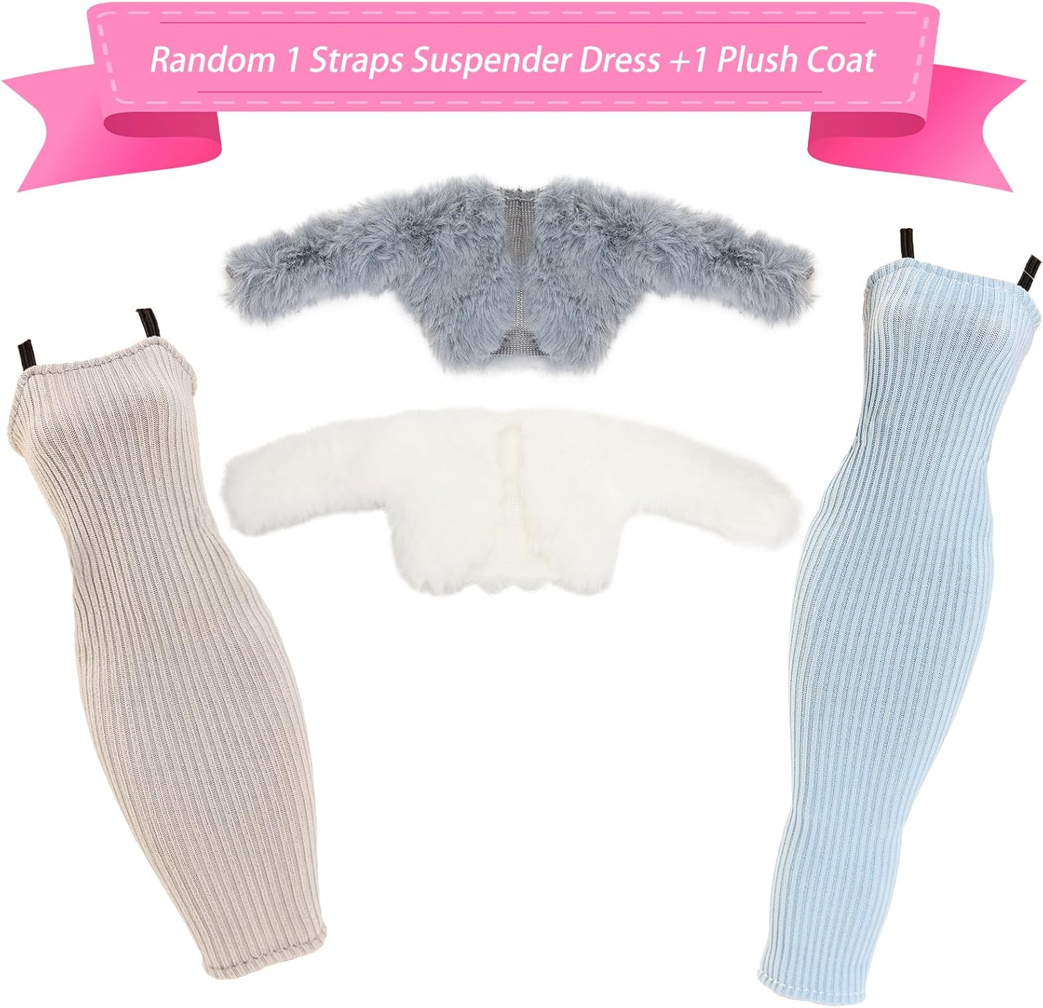 9 Doll Clothes Outfits 3 Fashion Plush Party Dresses Winter Clothes Coat Jacket 3 Handbag 3 Socks for 11.5 Inch Doll