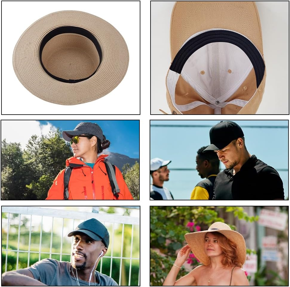 AHANDMAKER Hat Sweat Liner, Absorbent Polyester Sweatband for Hats Comfortable Hat Liners Sweat Protection Tape for Baseball Golf Tennis Caps Cowboy Hats image number 4