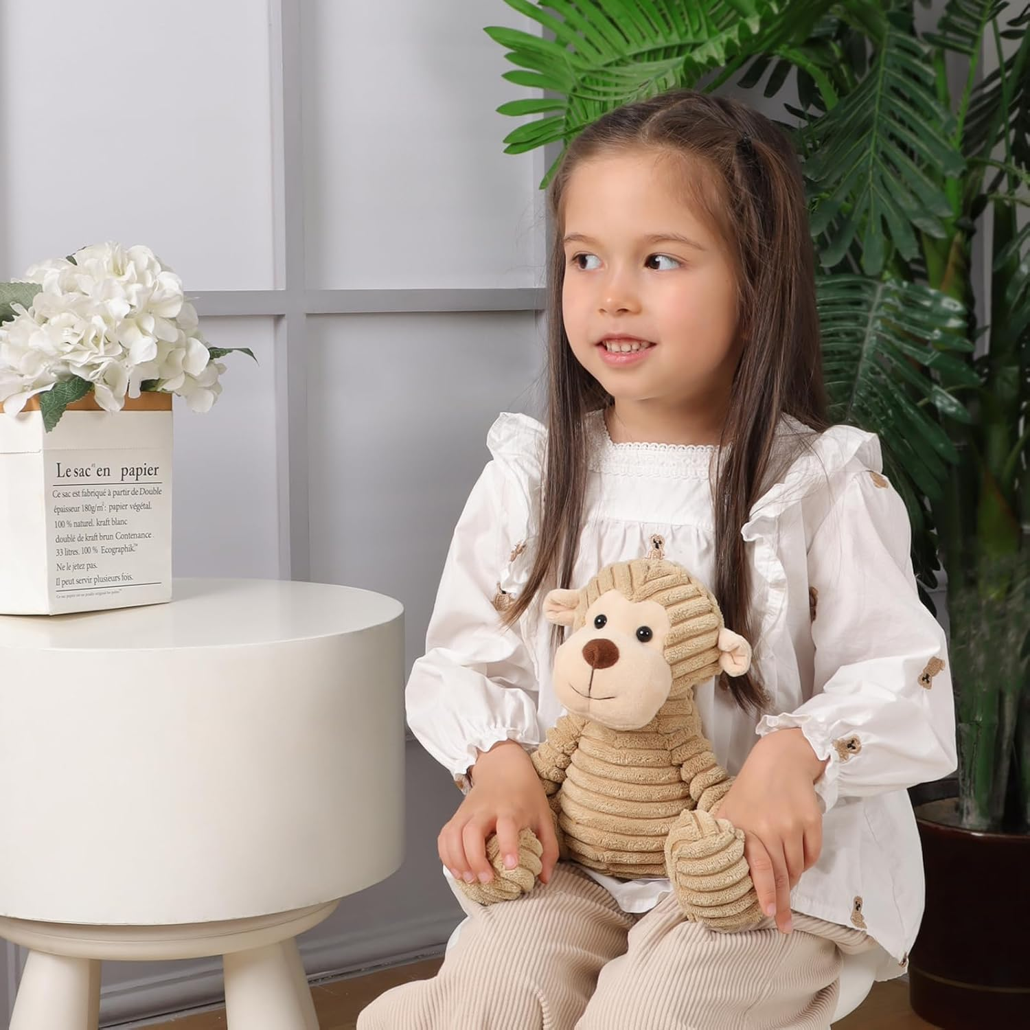 Toys Plush Corduroy Monkey Stuffed Animal Soft Cuddly Perfect for Child (Corduroy Monkey 8.5 Inches) image number 2