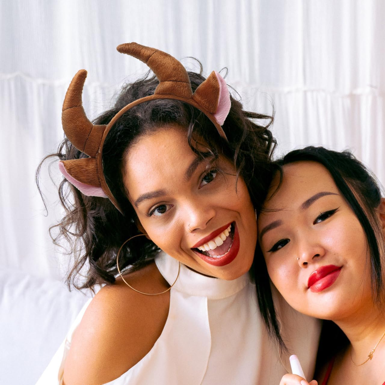 Veemoon Cow Horn Headband for Adults Animal Costume Headpiece for Parties Cosplay for Halloween Special Occasions Unique Photo Props image number 4