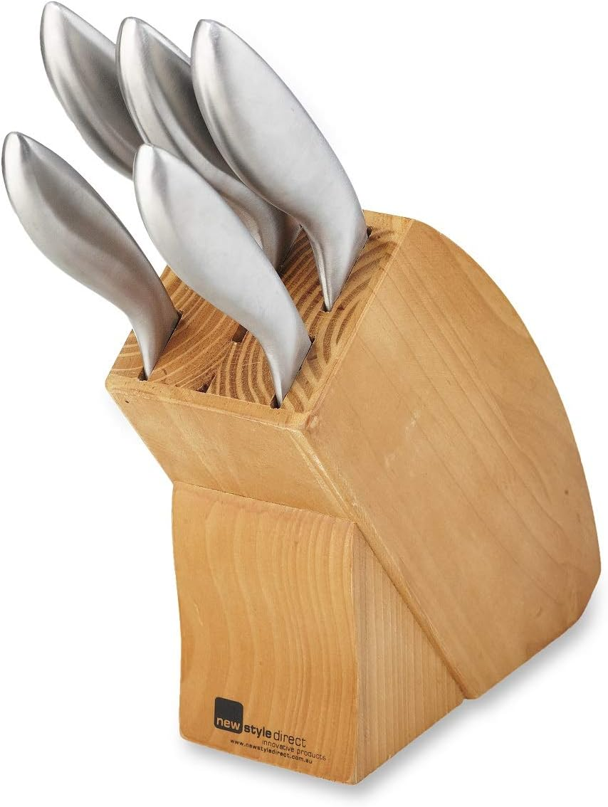 Stainless Steel Knife Set- Wooden Block image number 1