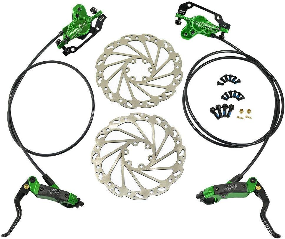 JUIN TECH DB1 MTB E-Bike Hydraulic Dual-Piston Disc Brake Set(F+R) W/160Mm Rotor, Green, JT2267 image number 5