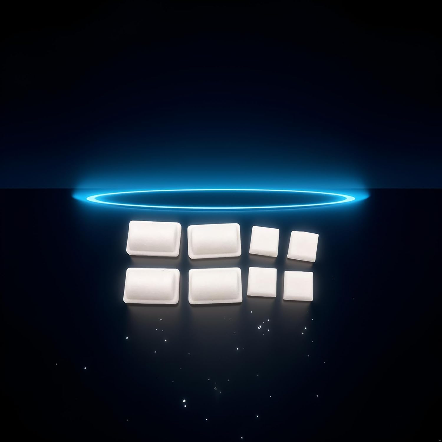 White 8 in 1 Screw Rubber Feet Kit Cover Set for WII Console White Accessories image number 2