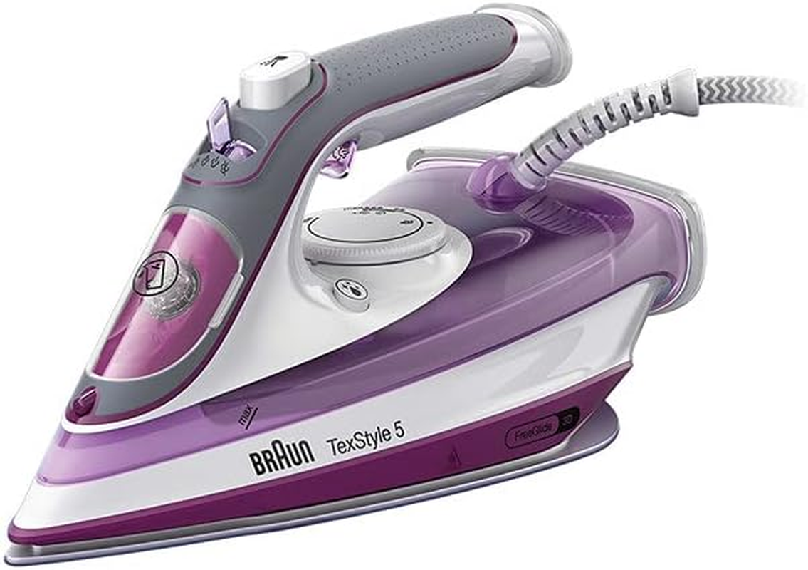 Braun Household Freestyle 5 Steam Iron SI5034VI, with Freeglide 3D Technology, Eco Mode, Ergonomic Open Handle, Violet