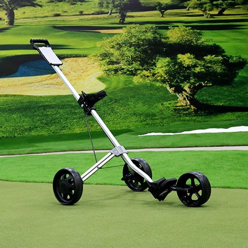 Aluminium Golf Bag Trolley Push Cart Folding Scorecard with Phone Holder image number 2