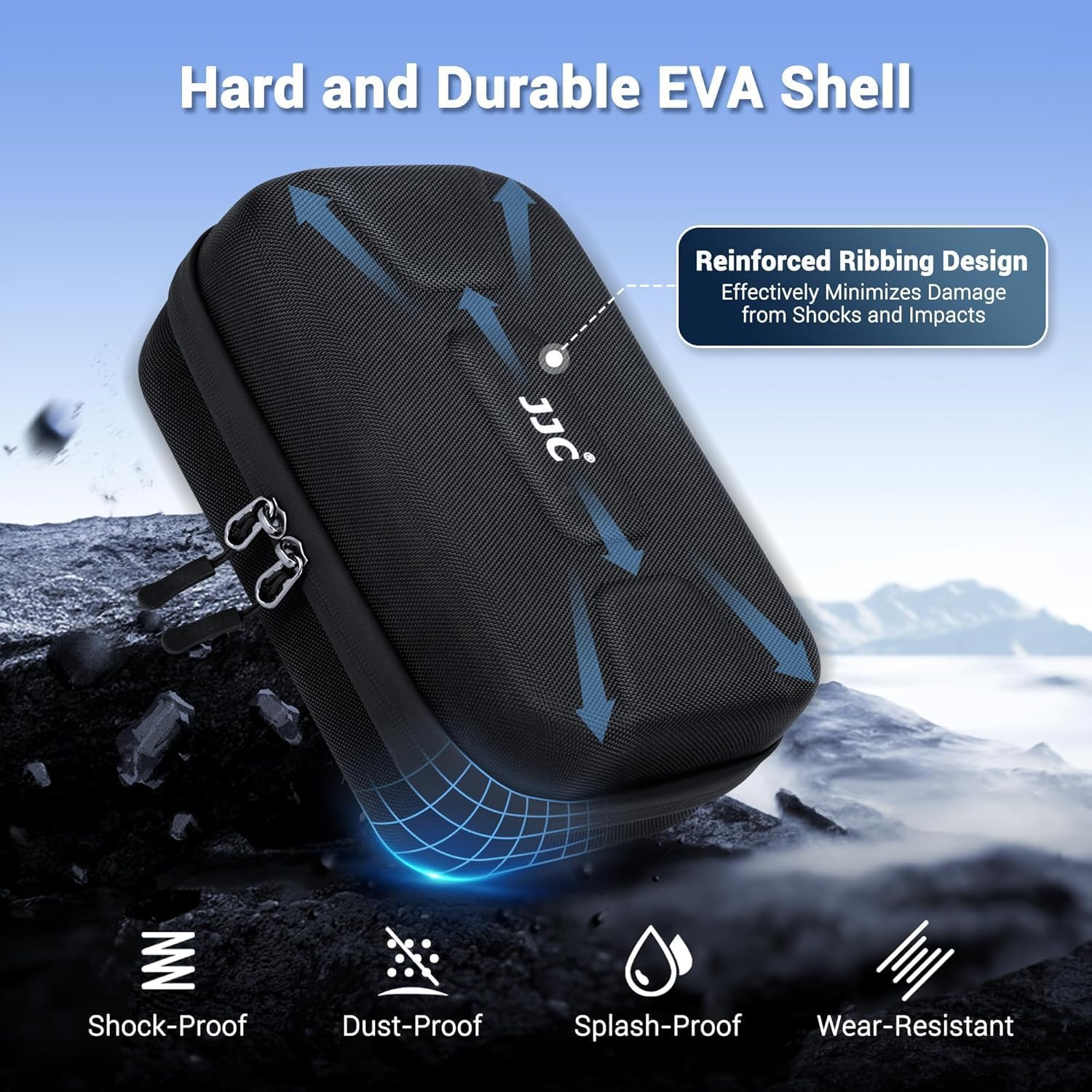 Hard Shell OSMO Pocket 3 Case, Water-Resistant Portable EVA Protective Bag with Long Shoulder Strap for DJI OSMO Pocket 3 Creator Combo, Pocket 3 Accessories Storage Carry Case for Travel & Outdoor image number 2