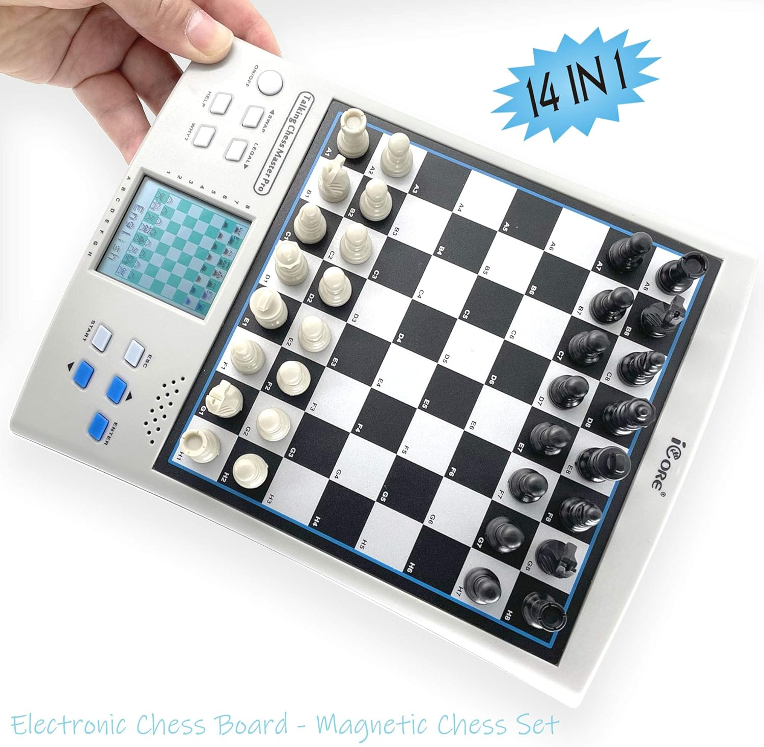 Icore Chess Set Travel Magnetic Checkers Board Electronic No Stress Teaching Game for Kids Adults image number 3