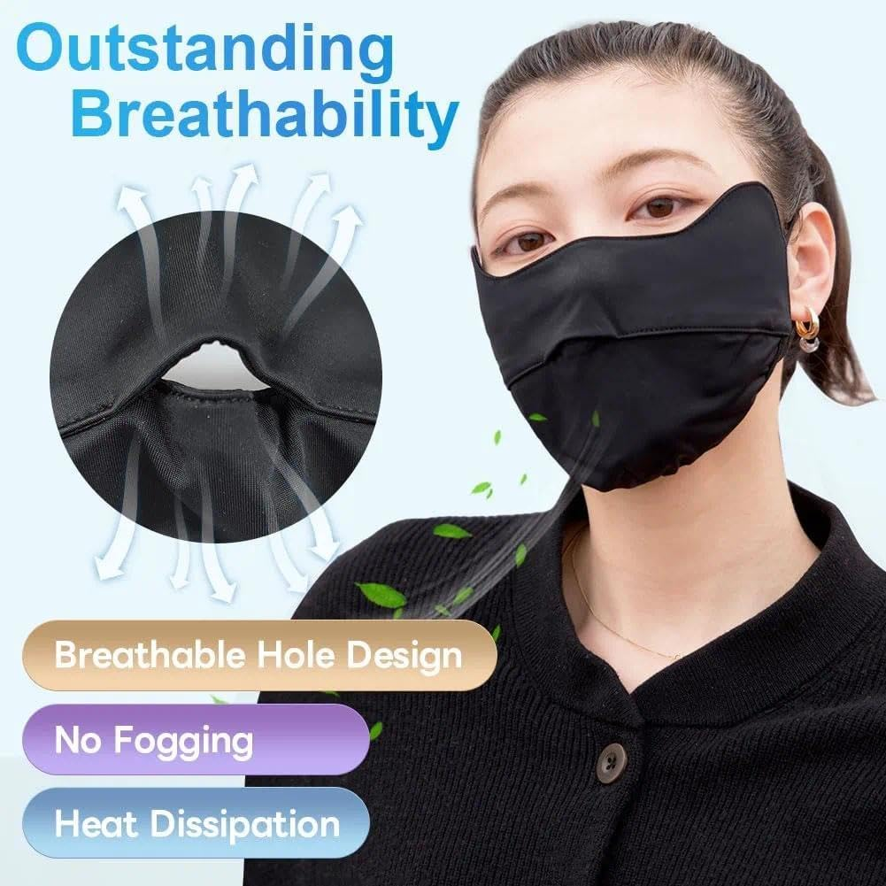 UPF 50+ Face Cover Mask Balaclavas Headwear, Breathable UV Sun Protective Face Shield, Washable Outdoor Sports Face Cover Grey