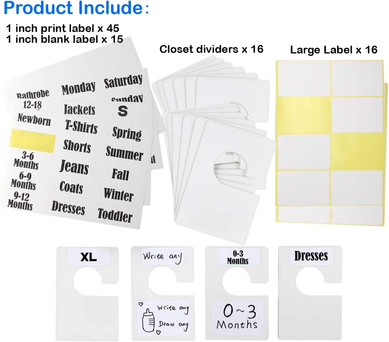 Closet Dividers, White, 16 Pack image number 2