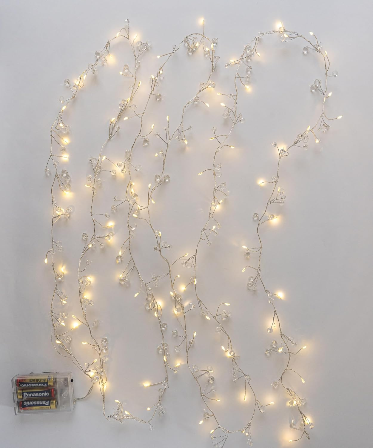 Meletē LED Dewdrop String Lights - 4M (13Ft), 120 Warm White Leds, Battery Operated - Fairy Lights for Indoor Use, Christmas, Bedroom, Party Decoration