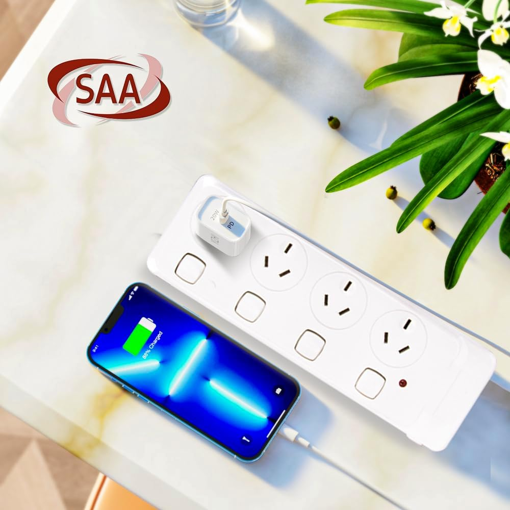 Surge Protectors with 4 Outlet，Power Board with Individual Switches, Power Strip with Protected Indicator Light SAA Certified 1 Meter 240V image number 5