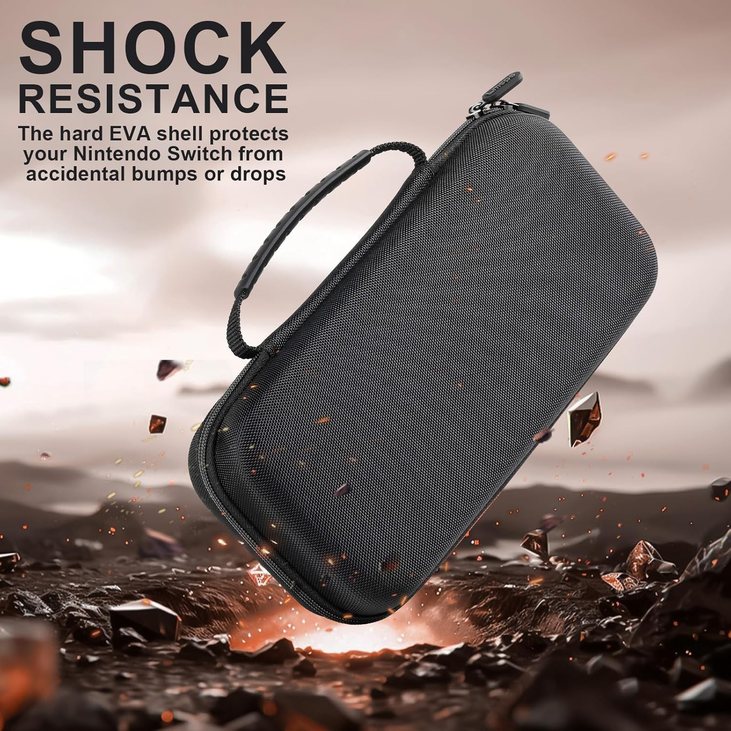 Carrying Case Compatible with Switch 2 (2025) 7.9 Inch, Protective Hard Shell Portable Travel Case, Durable Ballistic Nylon, Lightweight and Large Capacity, Accessories Compatible with Switch 2, Black image number 1