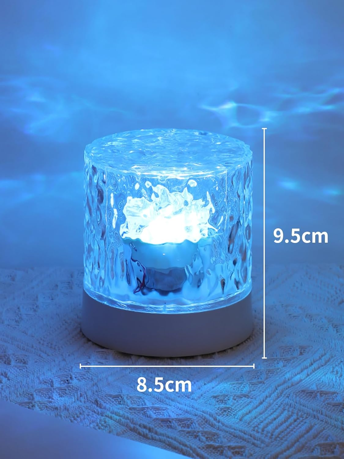 Water Ripple Lamp, Crystal Ocean Wave Lamp, 16 Colors Northern Lights Water Ripple Lamps, Projection USB Rechargeable Bedside Lamps, for Bedroom Living Room Wall Decoration Kids Room (Charging Type) - 3*Charging Type image number 2