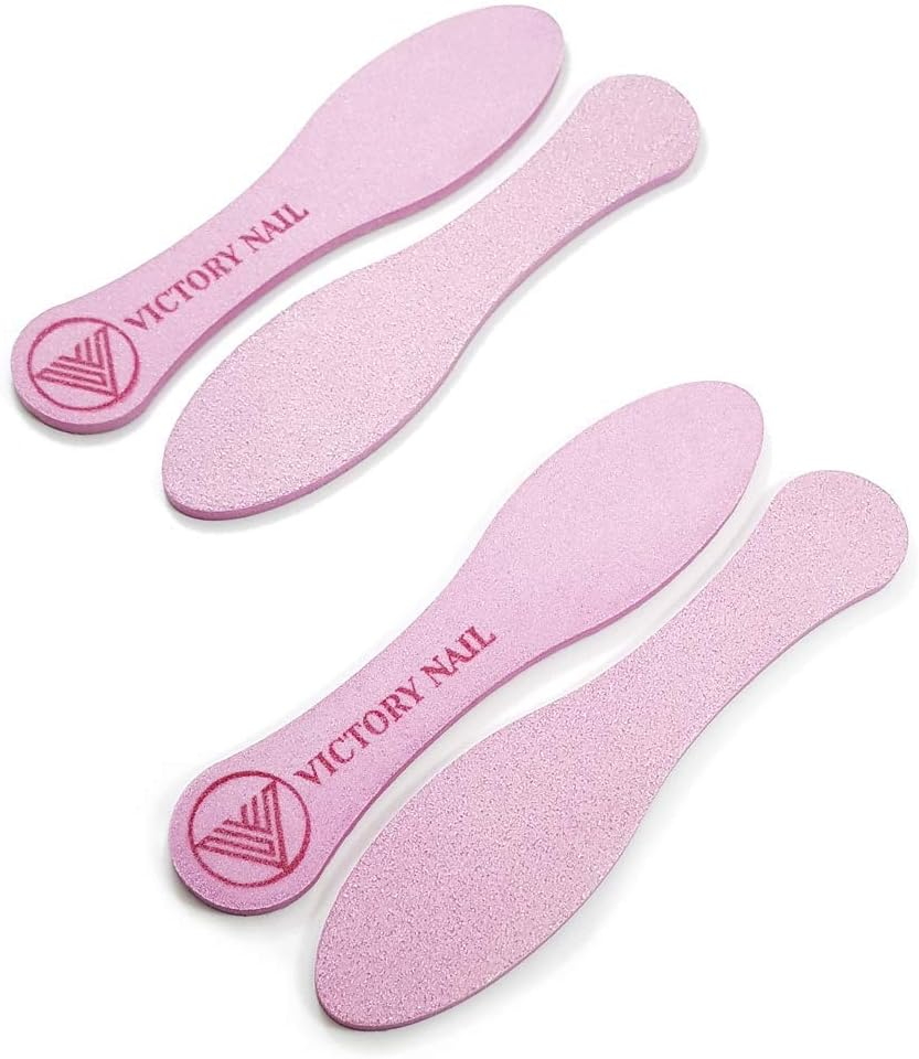 VICTORY NAIL 1PCS Medium and Rough Grit Ceramic Pink Foot File Double-Sided Callus Removal