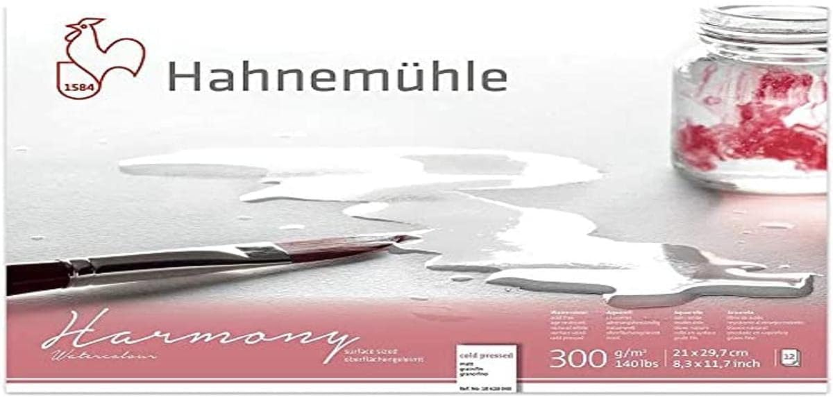 Hahnem&uuml;hle Harmony Watercolour Block 300 GSM Cold Press A4 12 Sheets image number 1