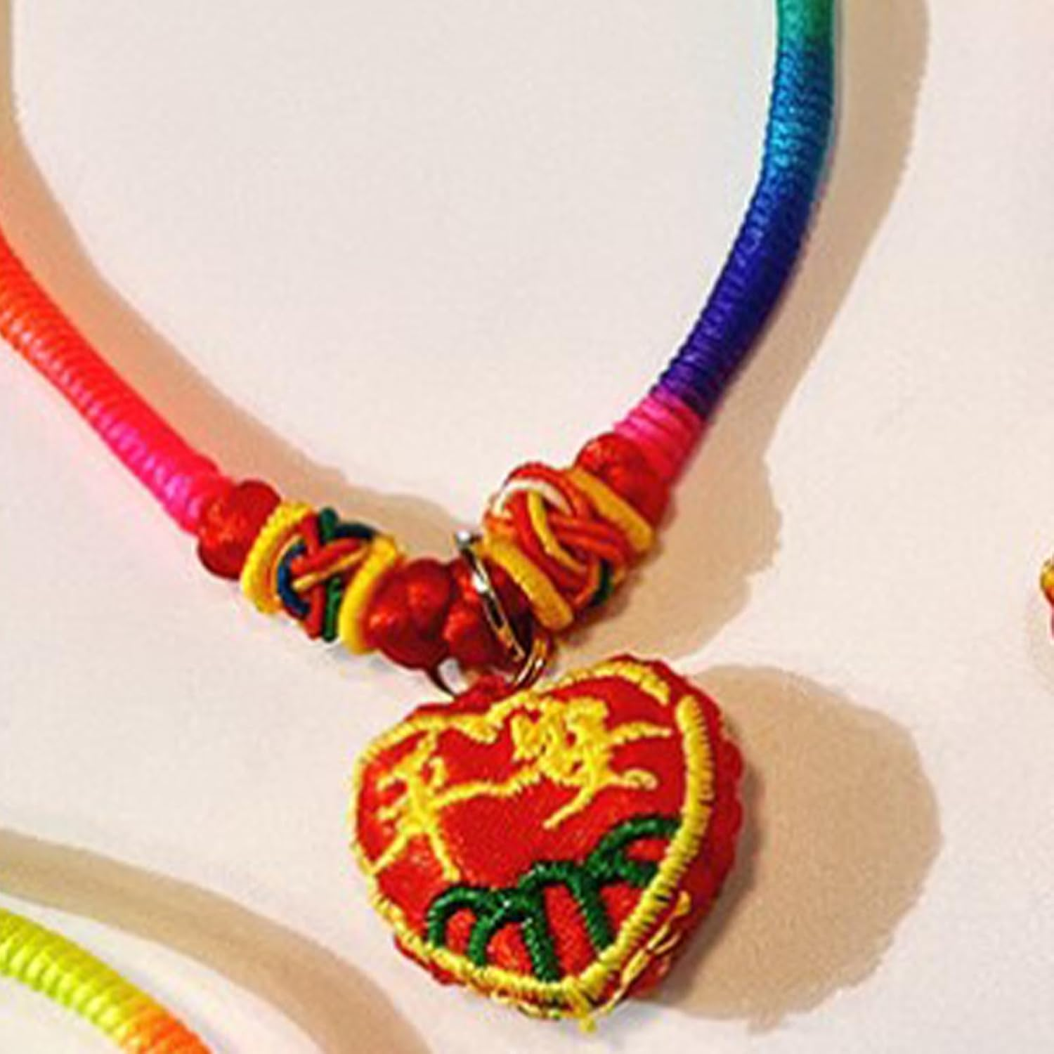 Cat Embroidery Collar, Adjustable Colorful Durable Kitten Collar, Comfortable Adjustable Cute Collar Pet Collar Gift Pets Necklace for Dogs and Cats