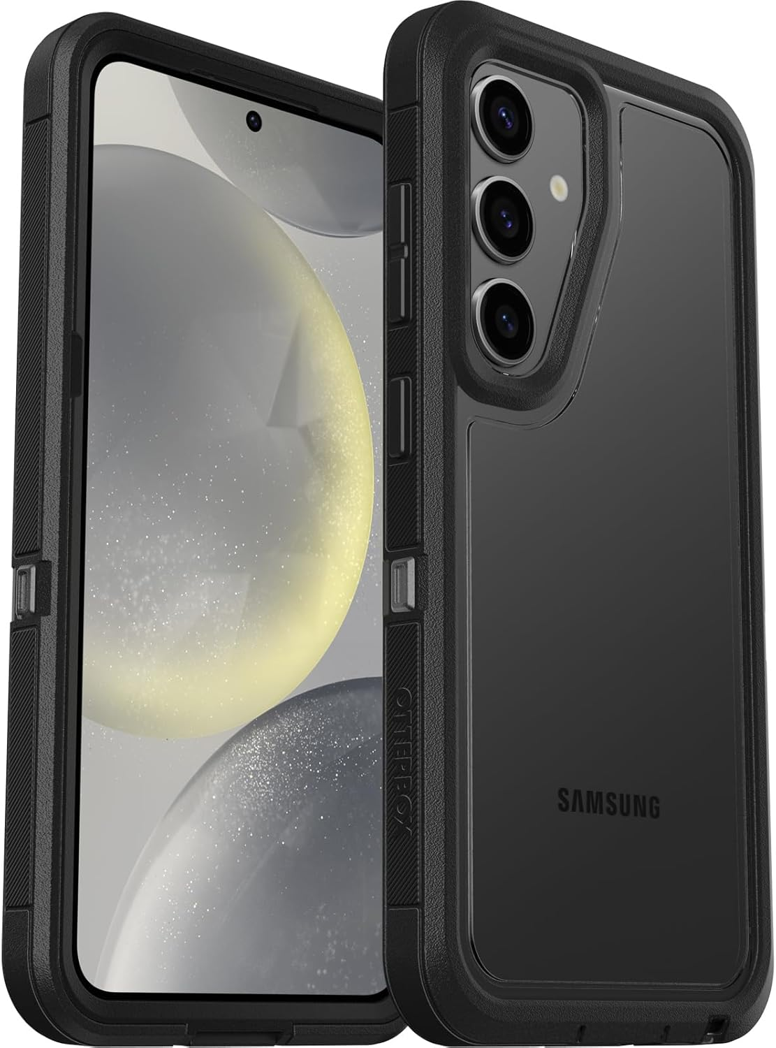 Otterbox Defender XT Clear Series Case for Samsung Galaxy S24 - Dark Side Clear/Black, Military-Grade Protection, Slim Profile, image number 1