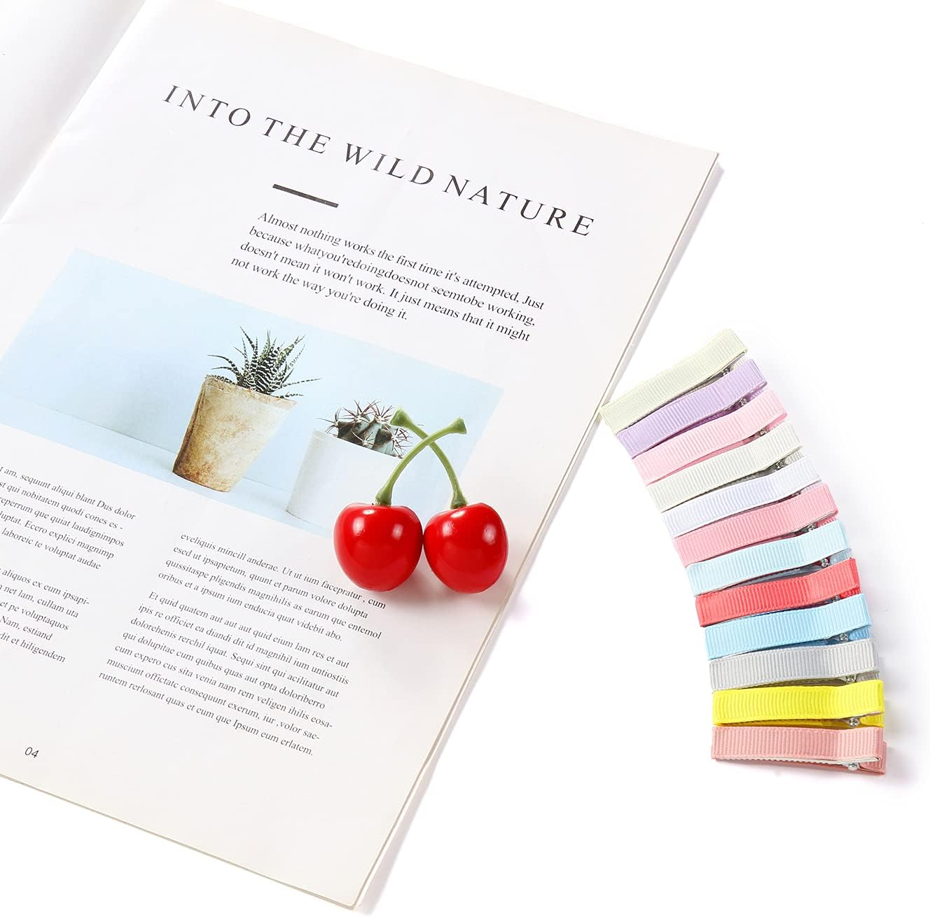 Cinaci 60 Pack/30 Pairs Solid 2 Inch Grosgrain Ribbon Fabric Covered Fully Lined Alligator Hair Clips Duckbill Small Cloth Wrapped Barrette DIY Craft Hair Bows Accessories for Baby Girls Toddlers Kids image number 4