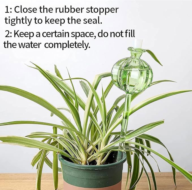 AIMALL Automatic Glass Watering Globes for Plants, 2-Pack 9-Inch Decorative Self-Watering Bulbs, Drip Irrigation for Indoor and Outdoor Potted Flowers and Succulents image number 5