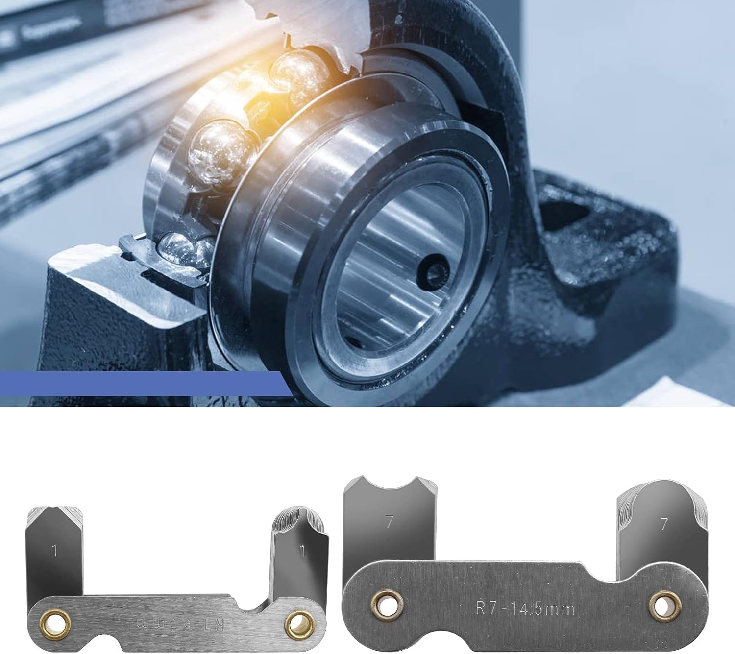 Ecsing 4 Pack Stainless Steel Radius Gauge Set Concave Convex for Tool Die Makers Check image number 6