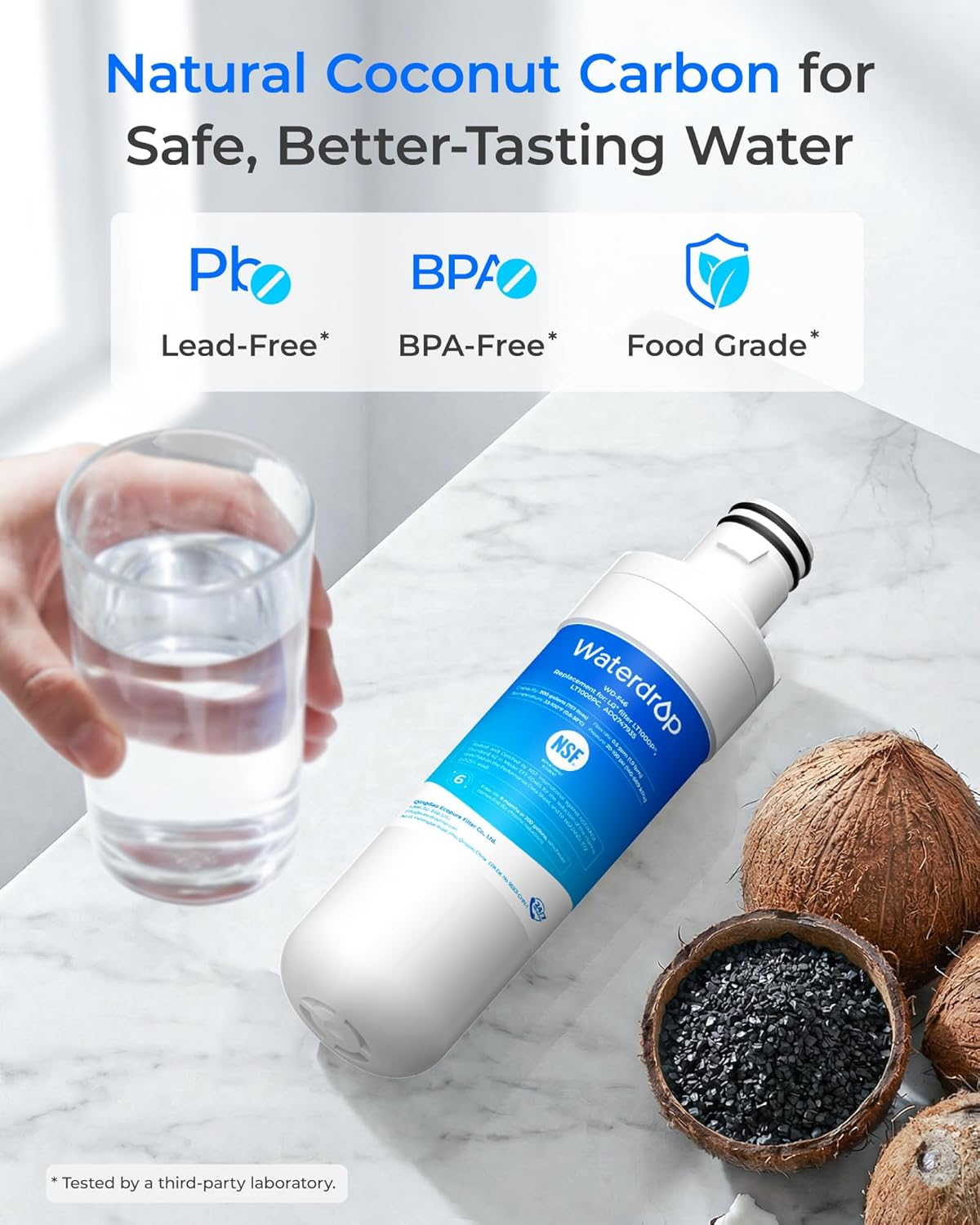 Waterdrop LT1000P Replacement for LG Fridge Water Filter LT1000P, Compatible with LG LT1000PC, LT-1000PC, MDJ64844601 Water Filter Cartridge, 2 Pack image number 6