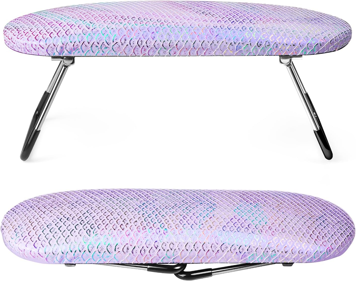 Krofaue Nail Arm Rest - Professional Nail Hand Rest Stand Foldable PU Leather High-Density Sponge Nail Arm Rest for Nail Tech with Non-Slip Stable Reduces Hand Fatigue Fit for Manicure Salon Use Pink