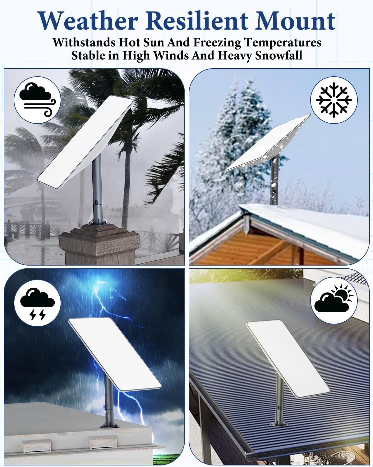 Luxisync Starlink Gen 2 Fixed Base, Stainless Steel Pipe Adapter, Mounting Kit for Starlink Gen 2 Receiver, Wi-Fi Satellite Internet Kit - Dark Gray image number 5